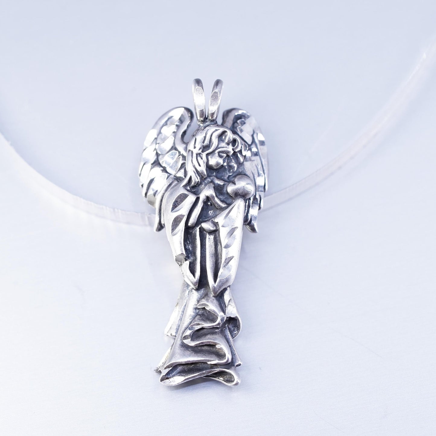 Vintage Michael Anthony Sterling 925 silver angel with baby pendant