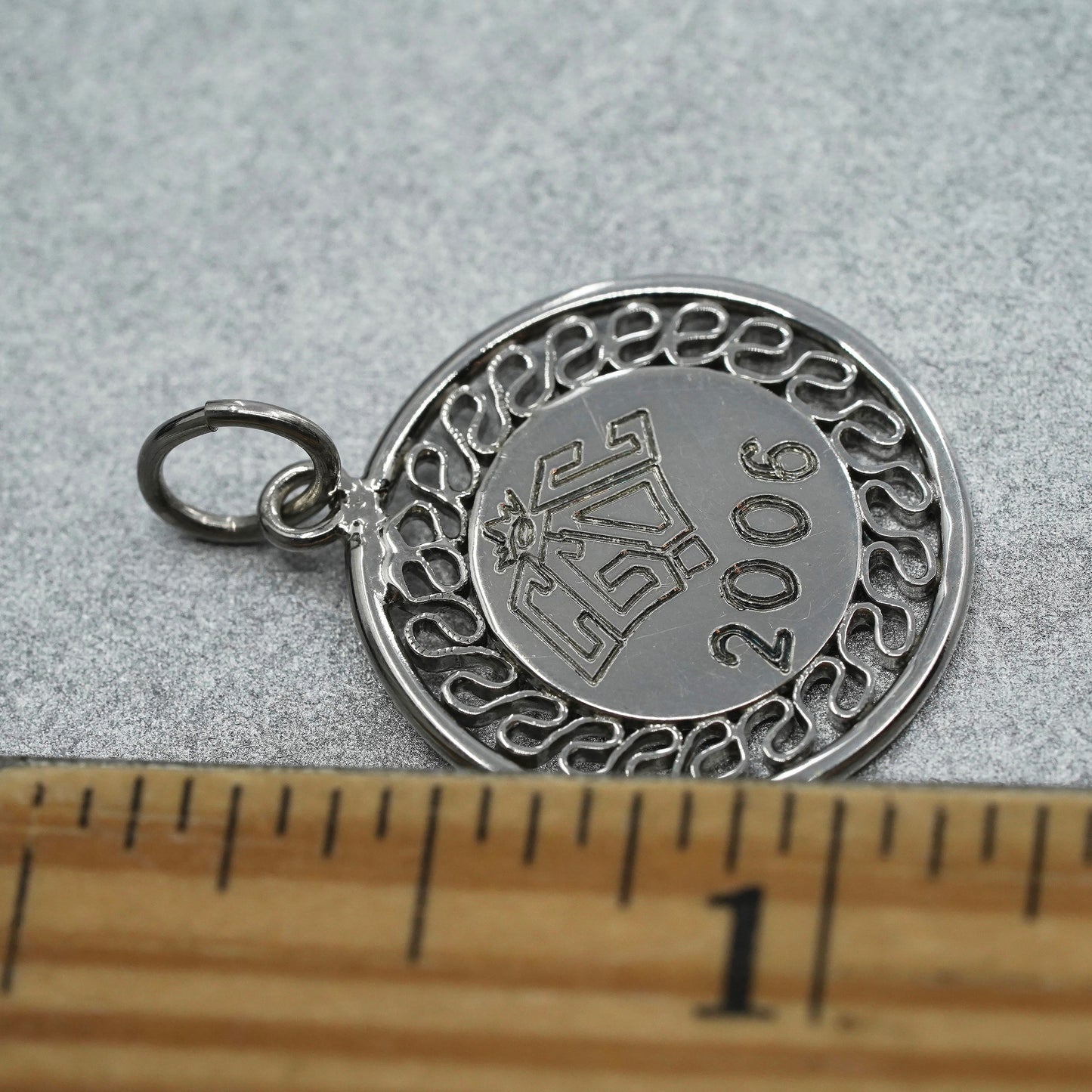 Antique Sterling 925 silver charm, initial monogram “F”