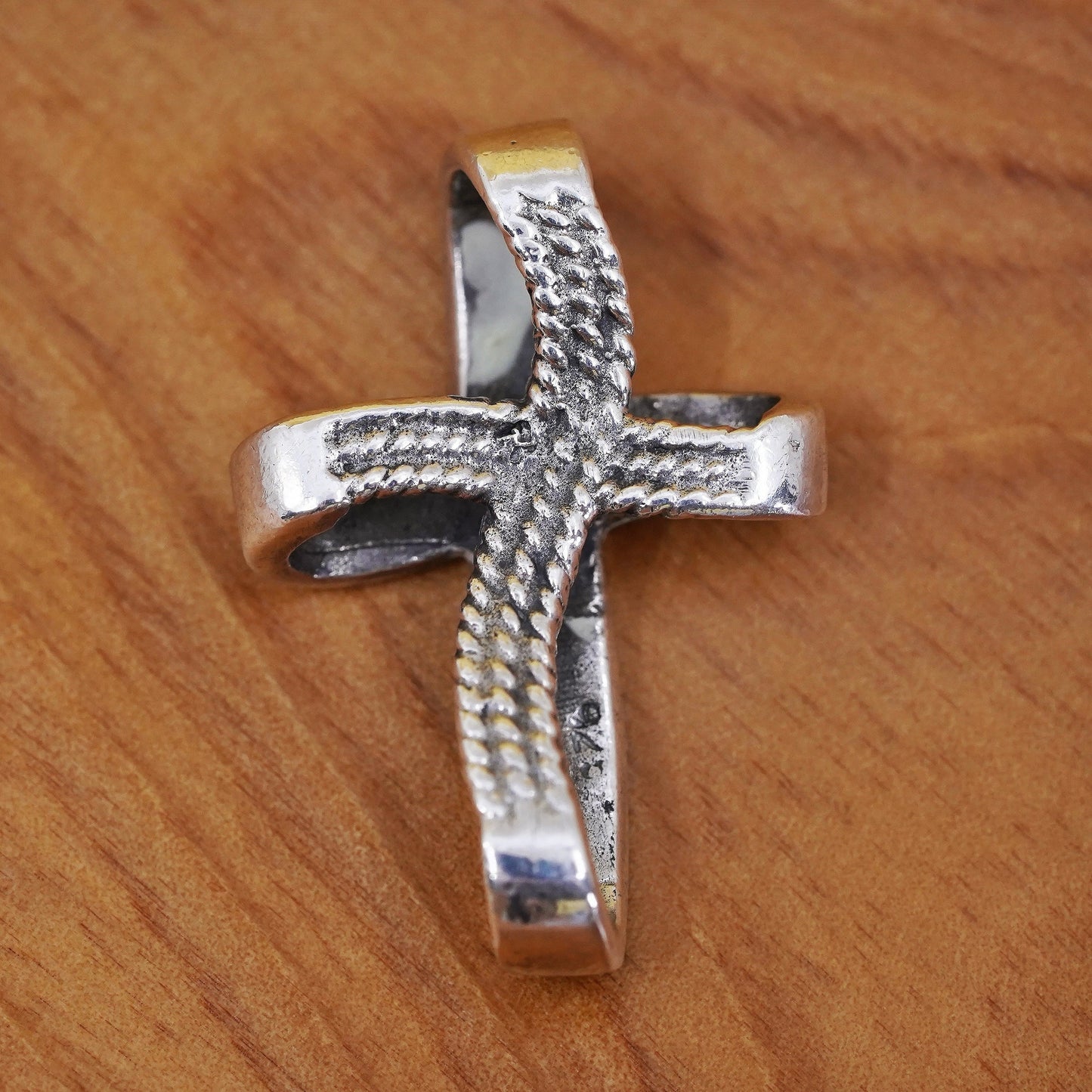 Vintage Sterling silver handmade pendant, 925 silver cross