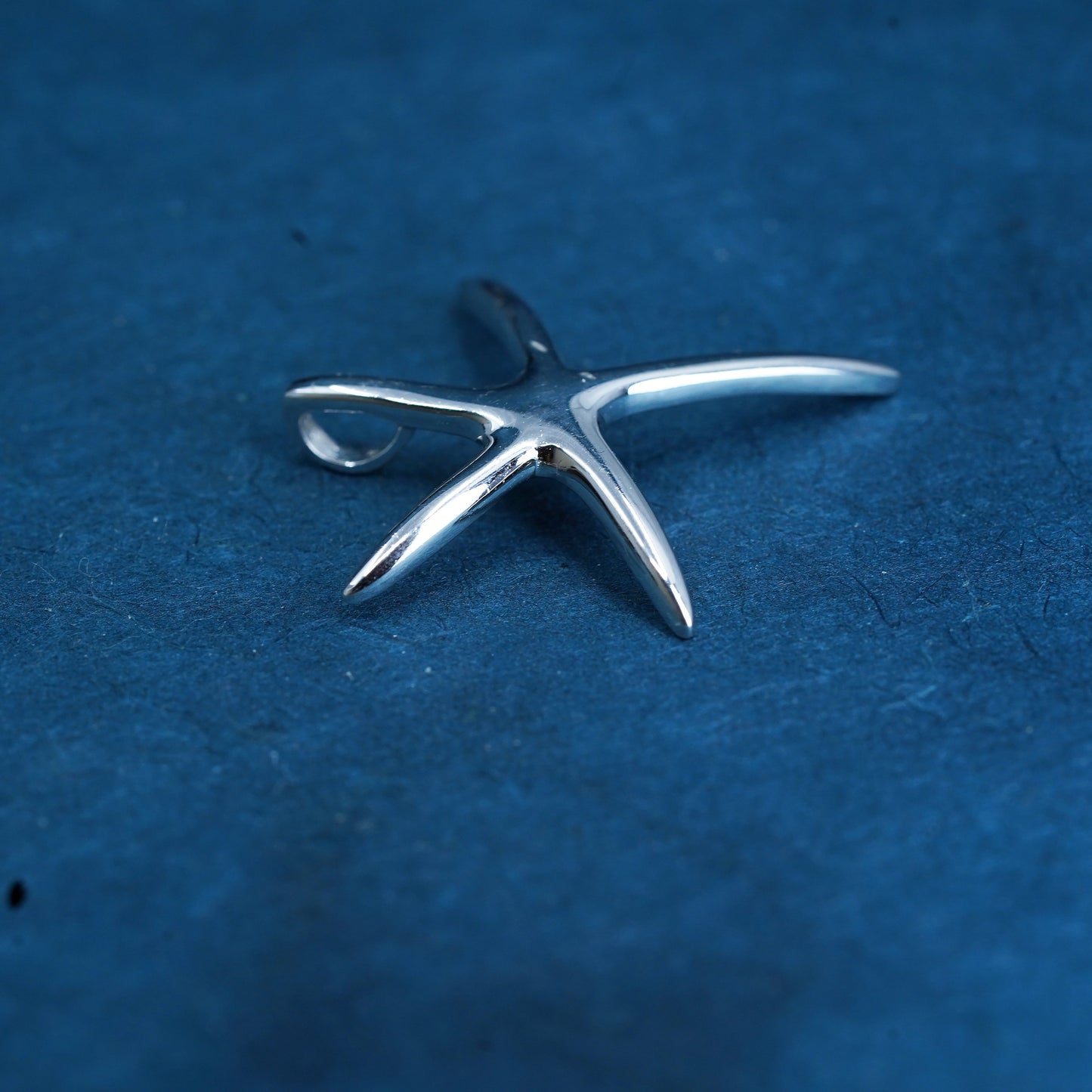 Vintage Sterling silver handmade pendant, solid 925 silver starfish charm