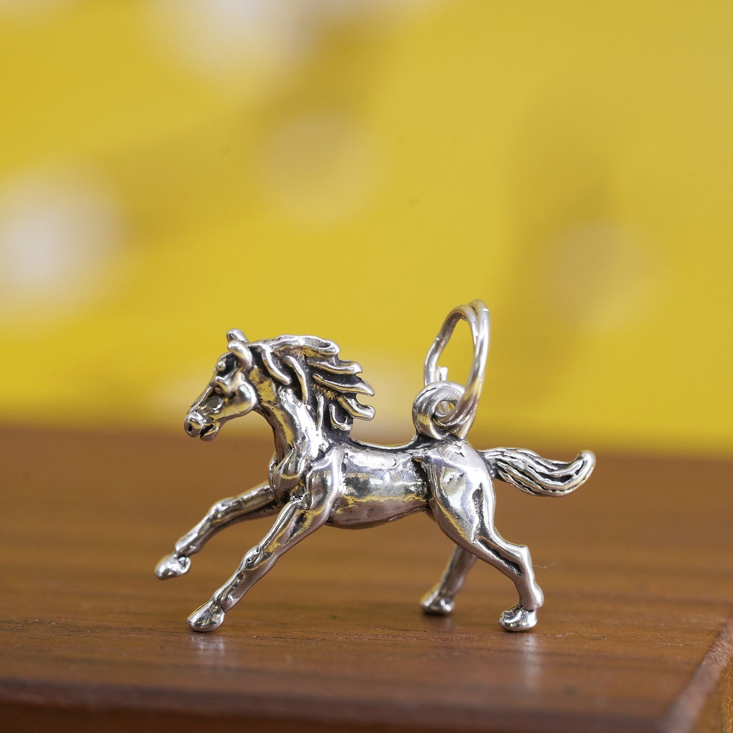 Vintage Sterling silver handmade charm, 925 horse pendant