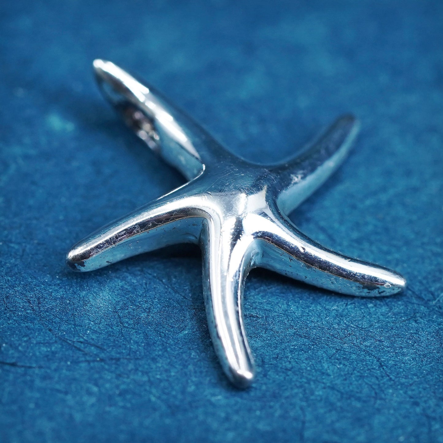 Vintage Sterling silver handmade pendant, 925 starfish tag charm