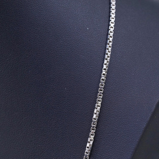 30” 3mm, Vintage sterling silver Italy 925 box chain, necklace