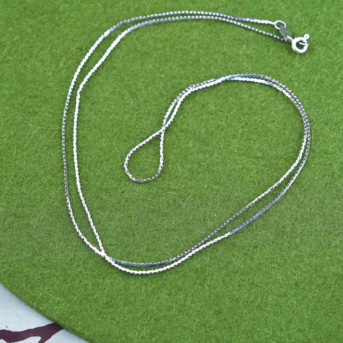 24", 1mm, Vintage sterling silver snake chain, Italy 925 necklace