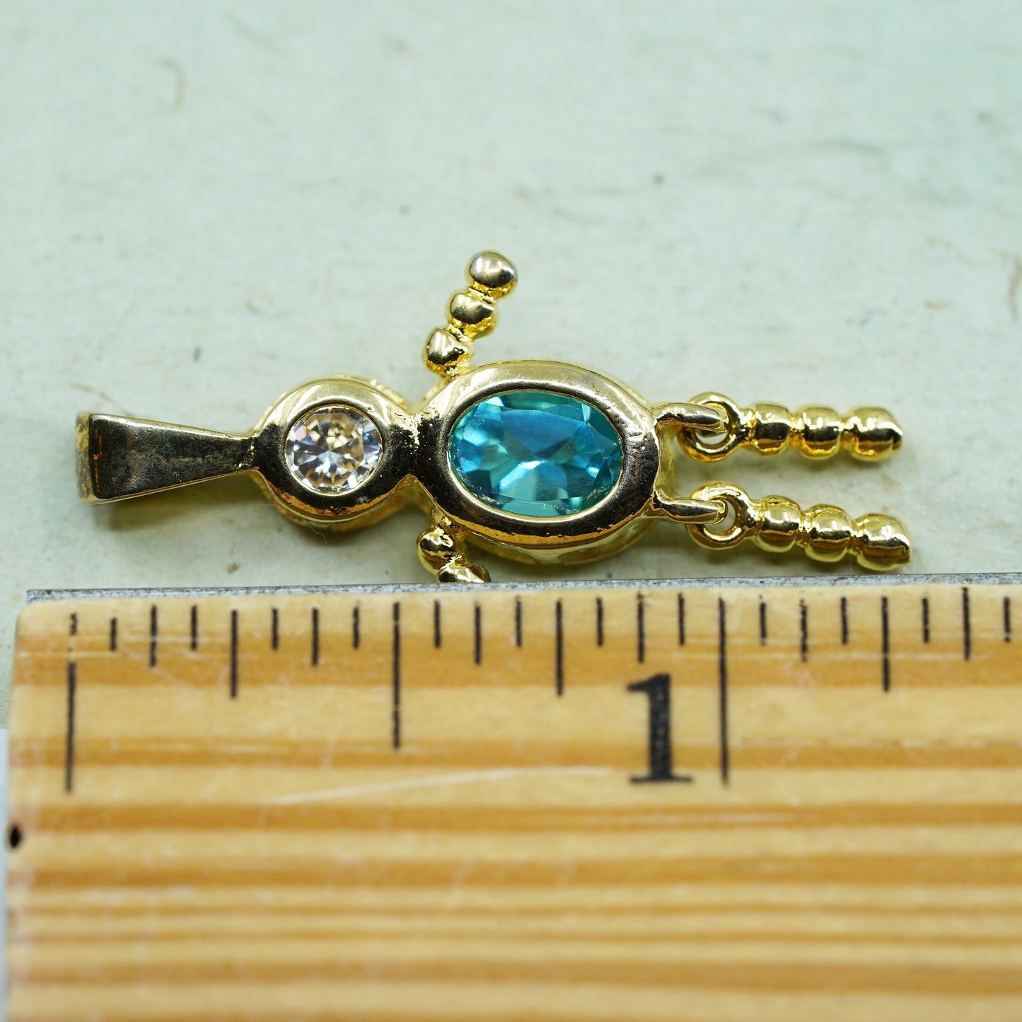 vermeil gold over sterling 925 silver birthstone pendant boy figure charm topaz