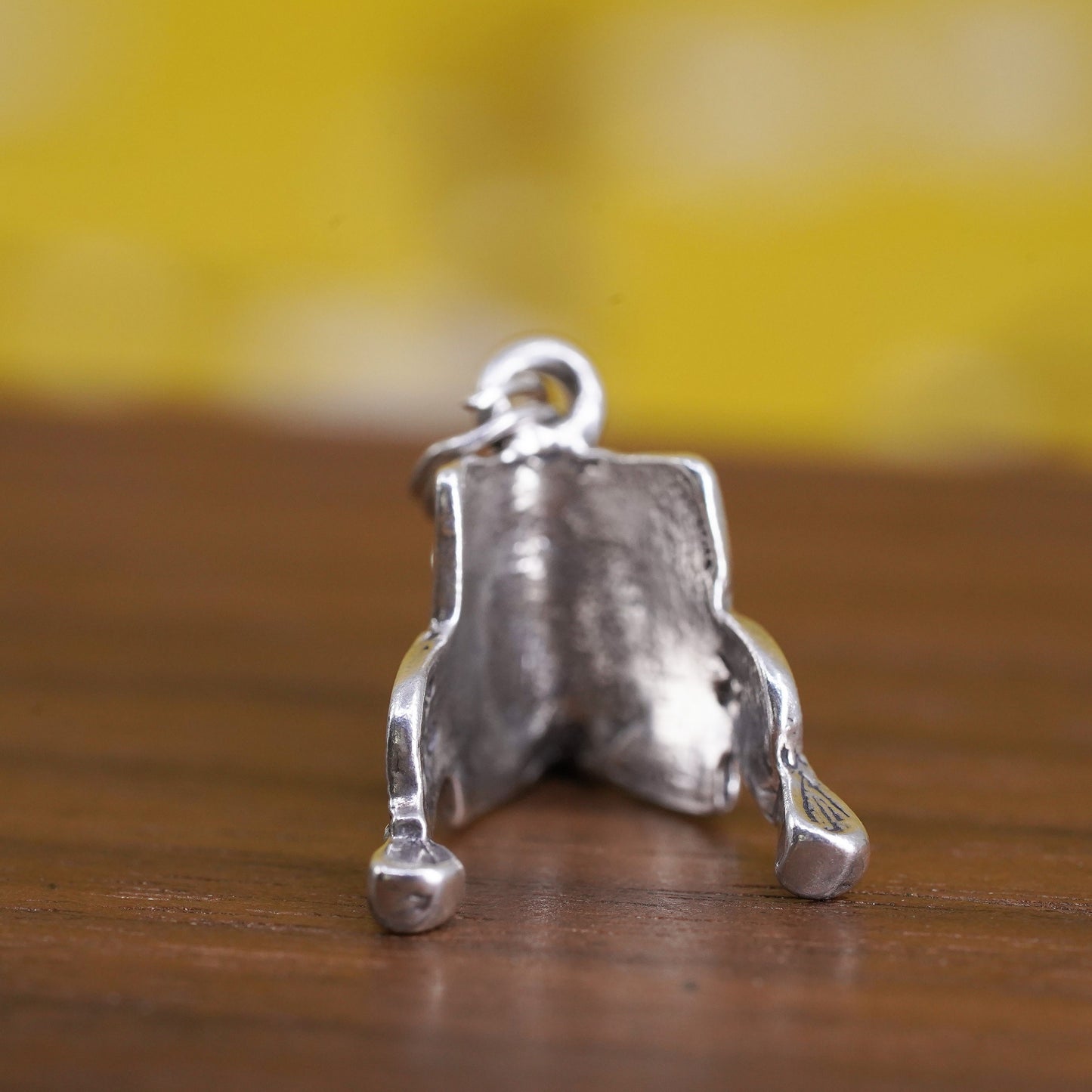 Vintage Sterling silver handmade charm, 925 horse saddle pendant