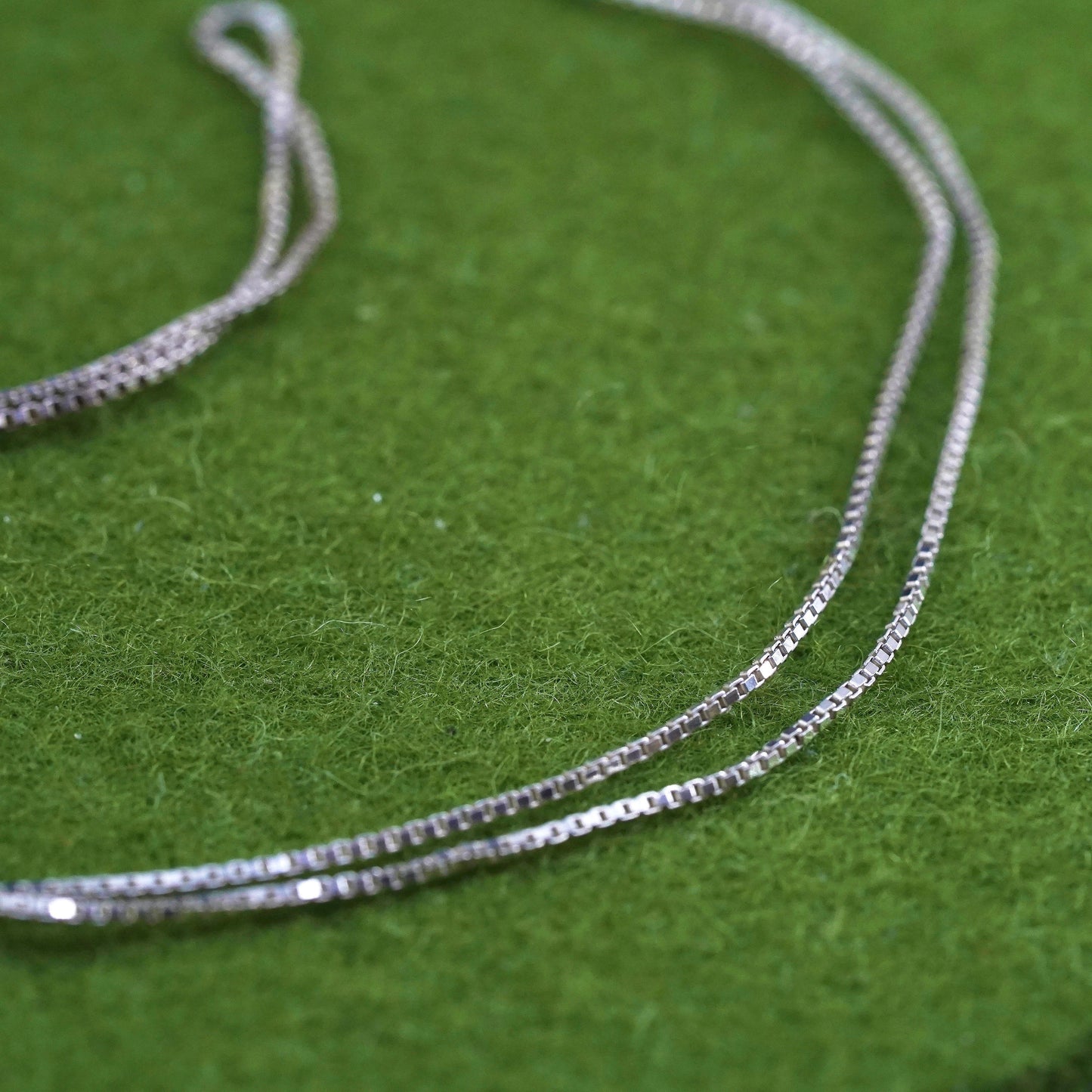 30", 1mm, Vintage sterling silver Italy 925 silver box chain, necklace