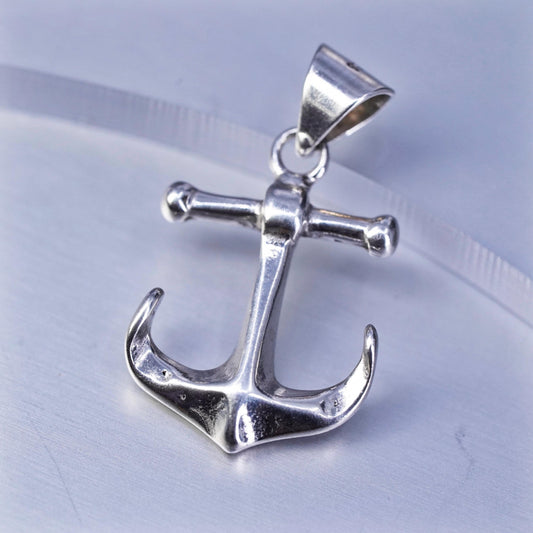 Vintage Italian Sterling 925 silver anchor pendant, stamped 925