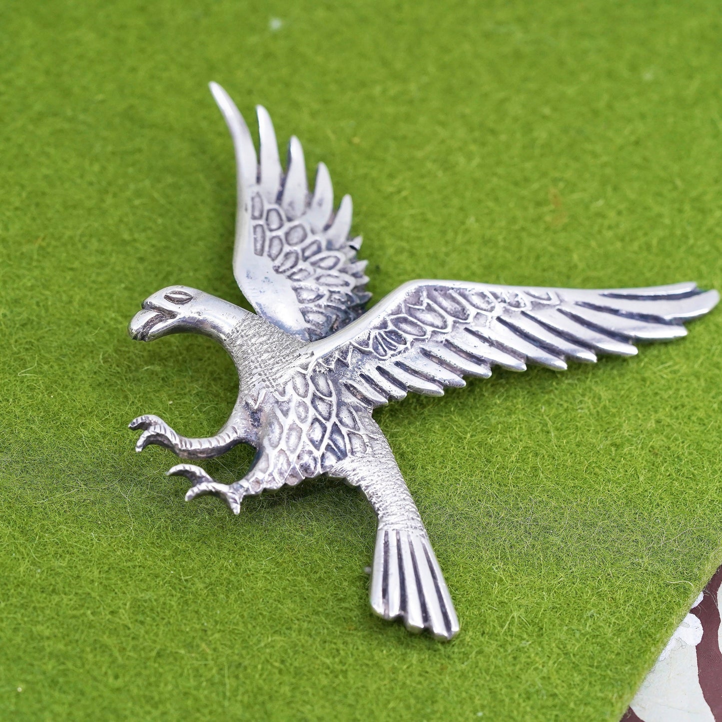 Vintage Industria Peruana 900 Sterling Silver Eagle or Condor Brooch Peruvian