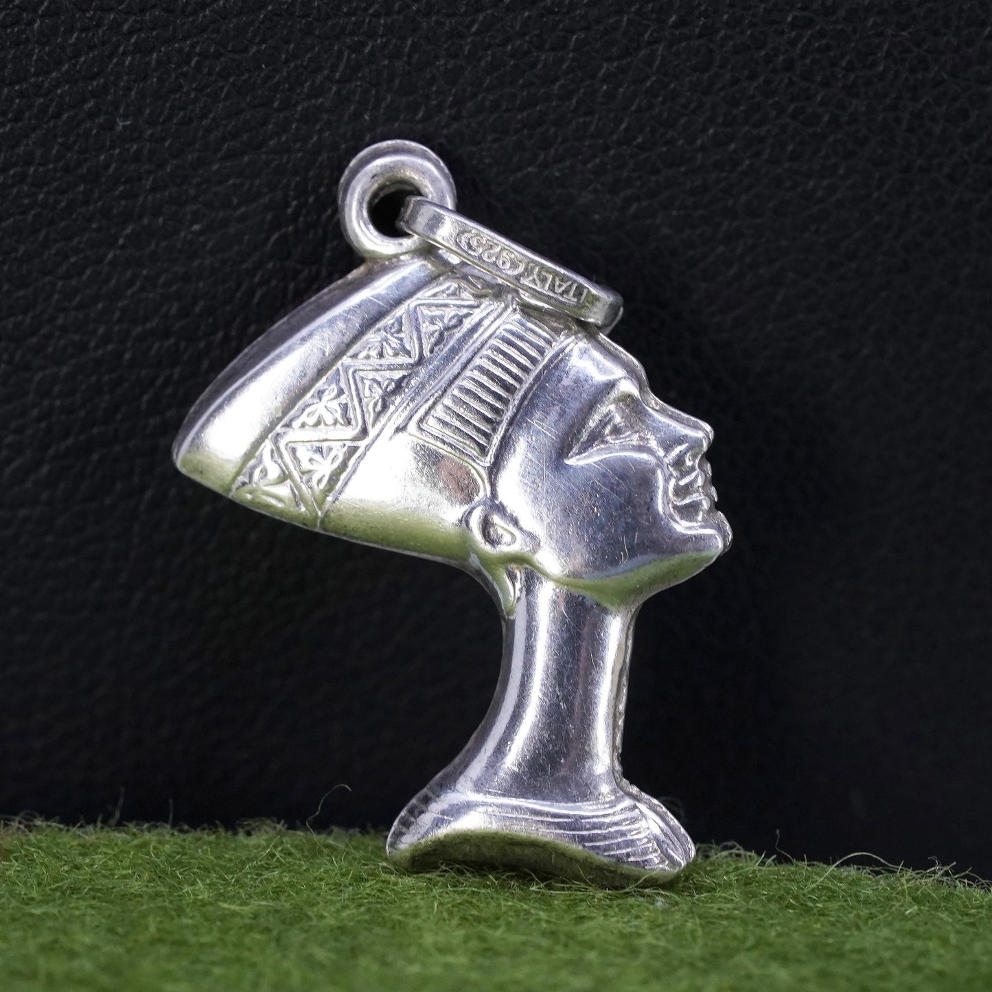 Vintage Italian Sterling silver handmade pendant, 925 Egyptian Pharaoh charm