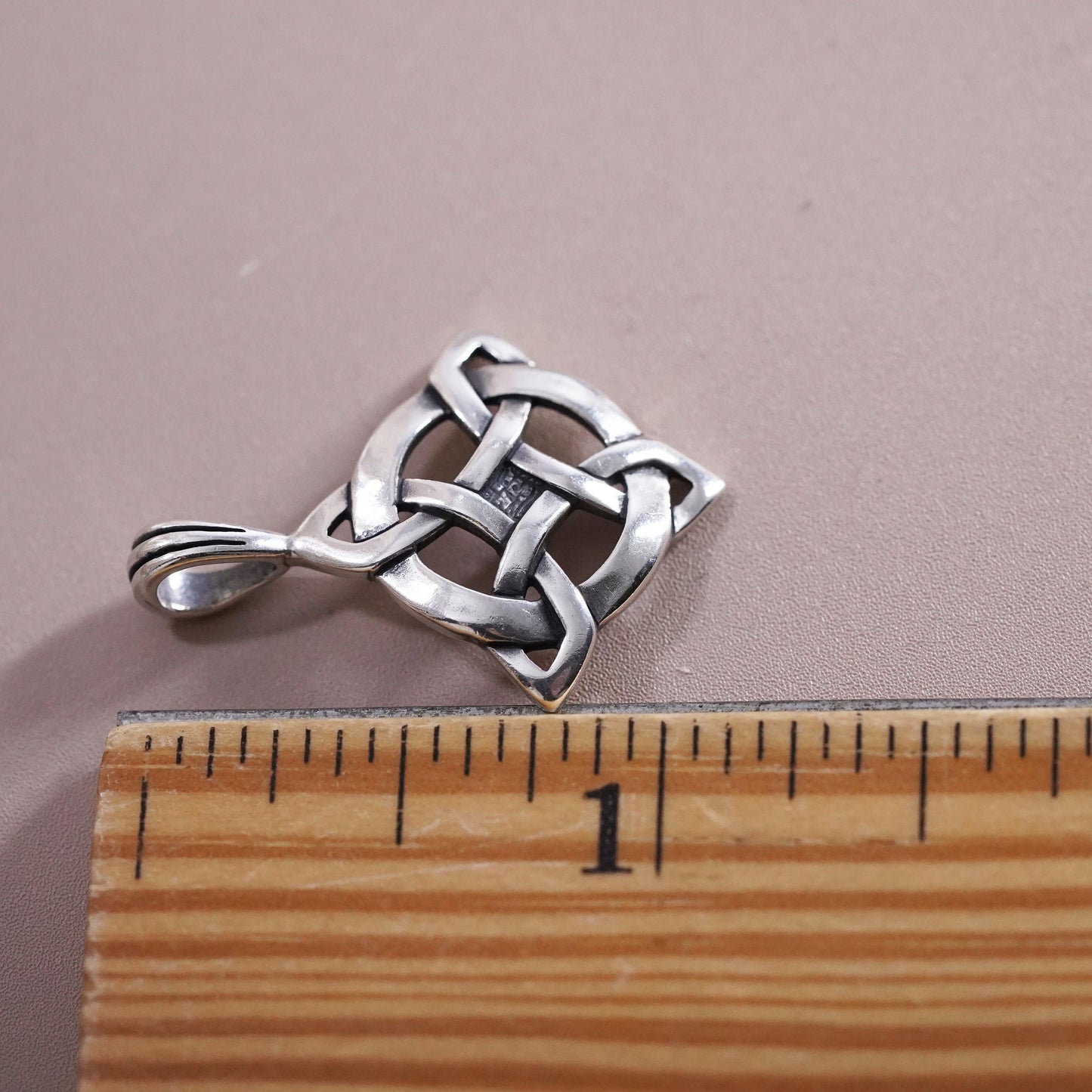 Wisdom WJ Irish Sterling silver handmade pendant, 925 Celtic knot cross charm