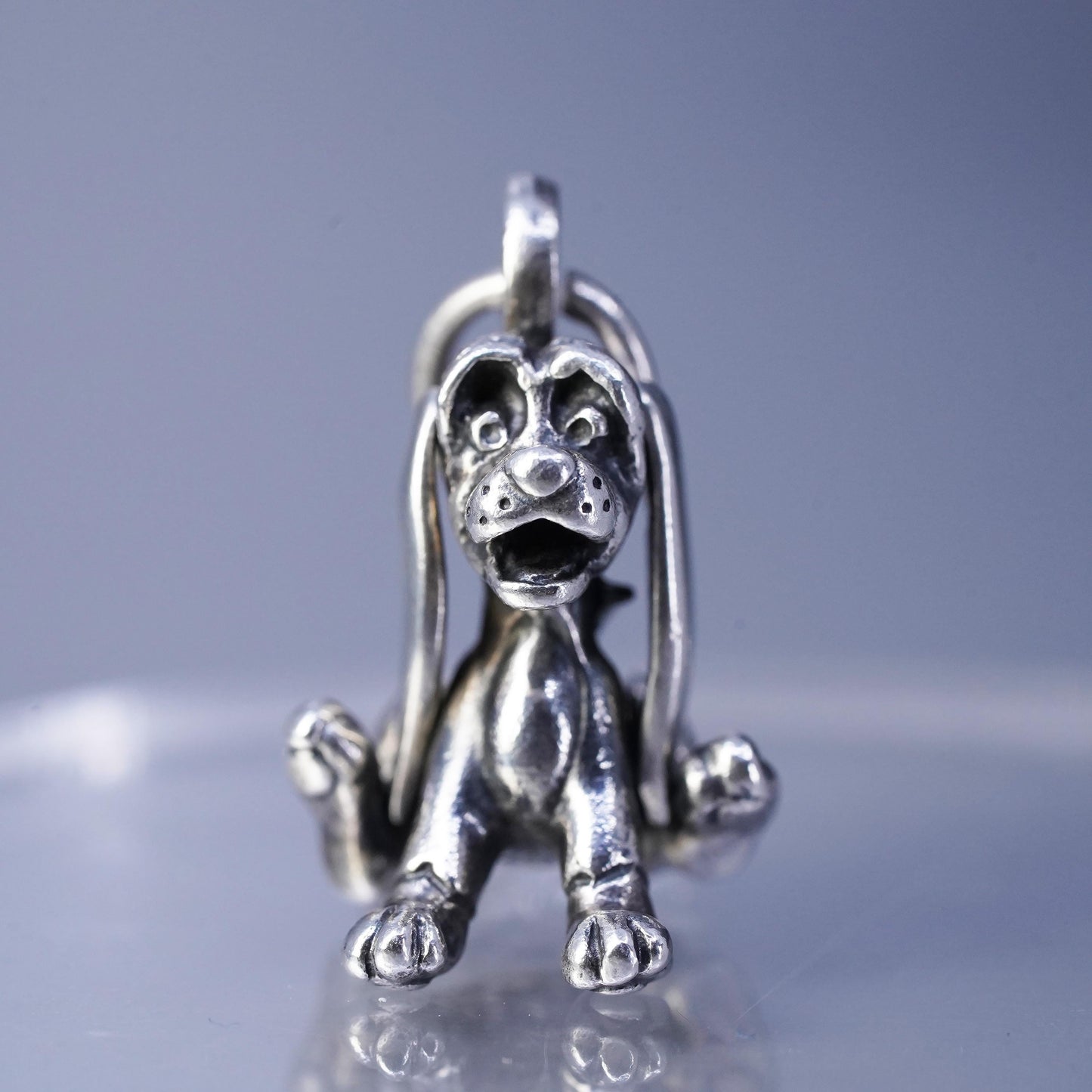 Disney Limited Edition Sterling Silver 925 Charm Pendant Movable ear dog Copper