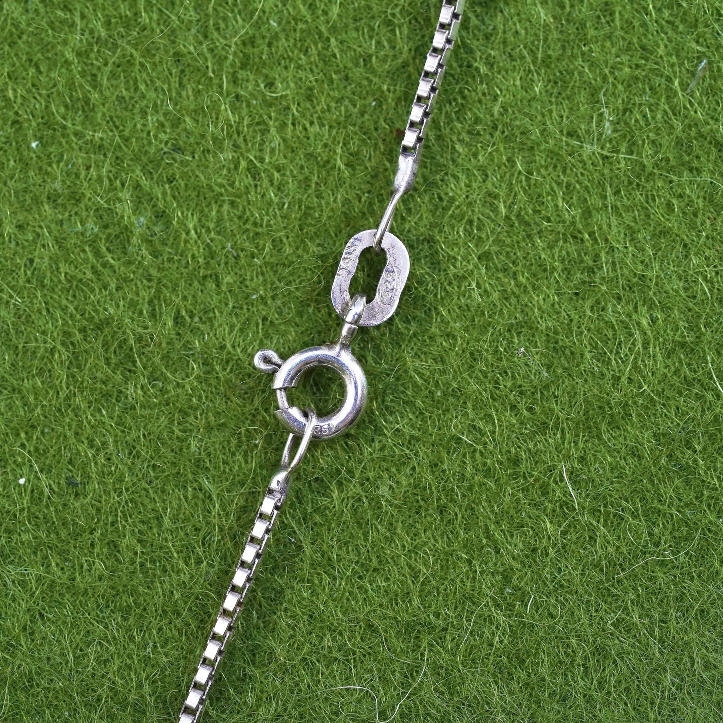 30”, 1mm, Vintage sterling silver Italy 925 silver box chain, necklace