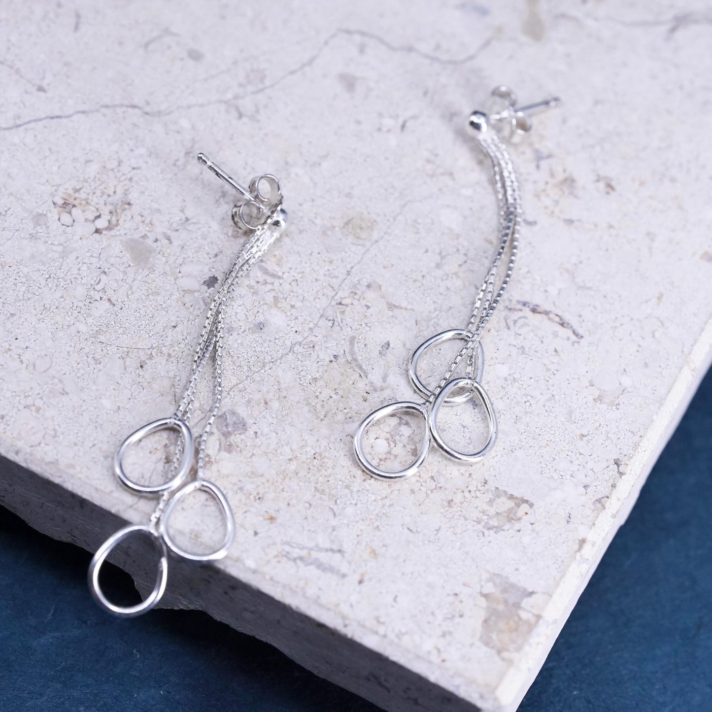 Sterling silver Handmade earrings, 925 silver teardrop dangles