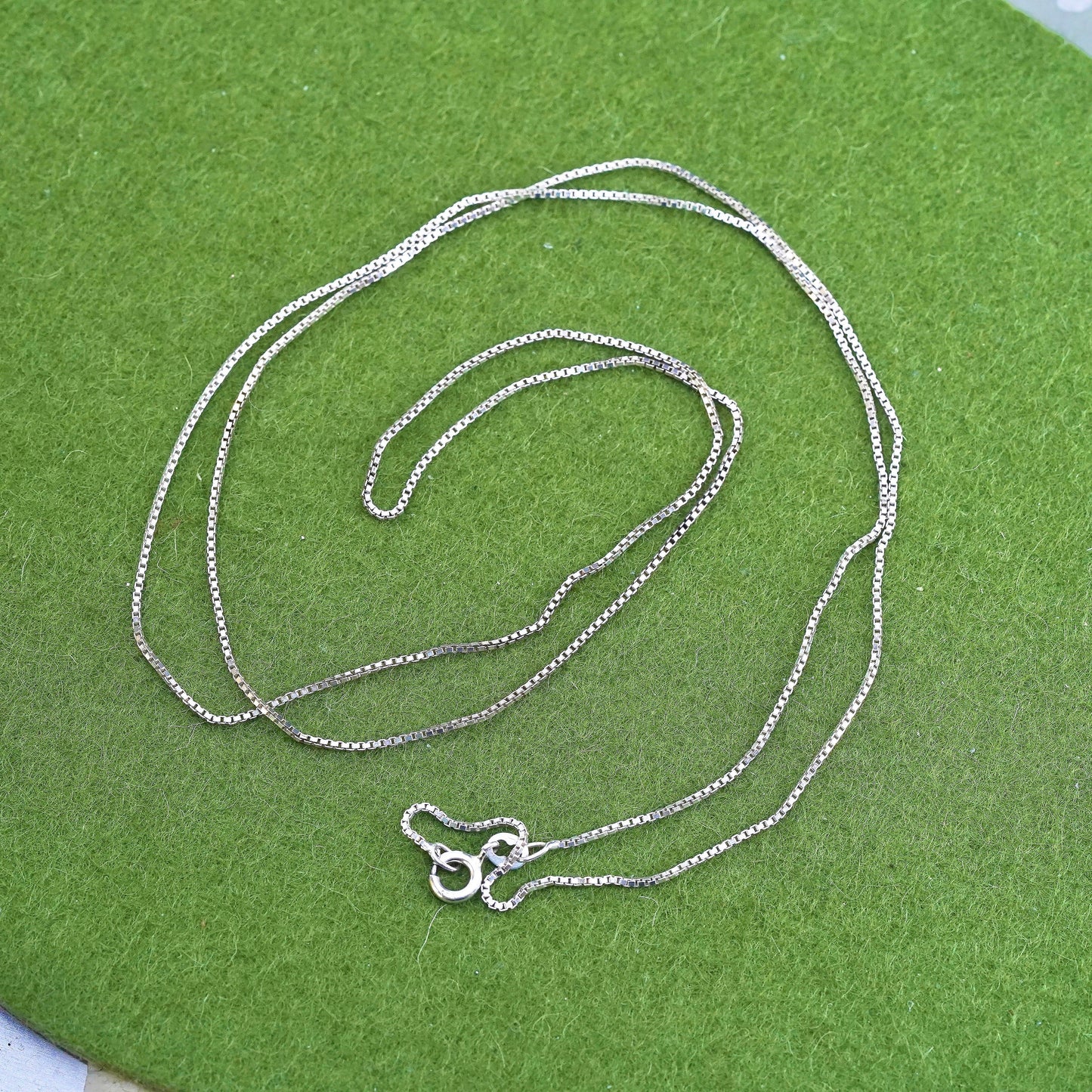 30", 1mm, Vintage sterling silver Italy 925 silver box chain, necklace