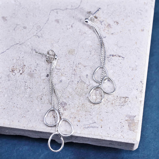 Sterling silver Handmade earrings, 925 silver teardrop dangles