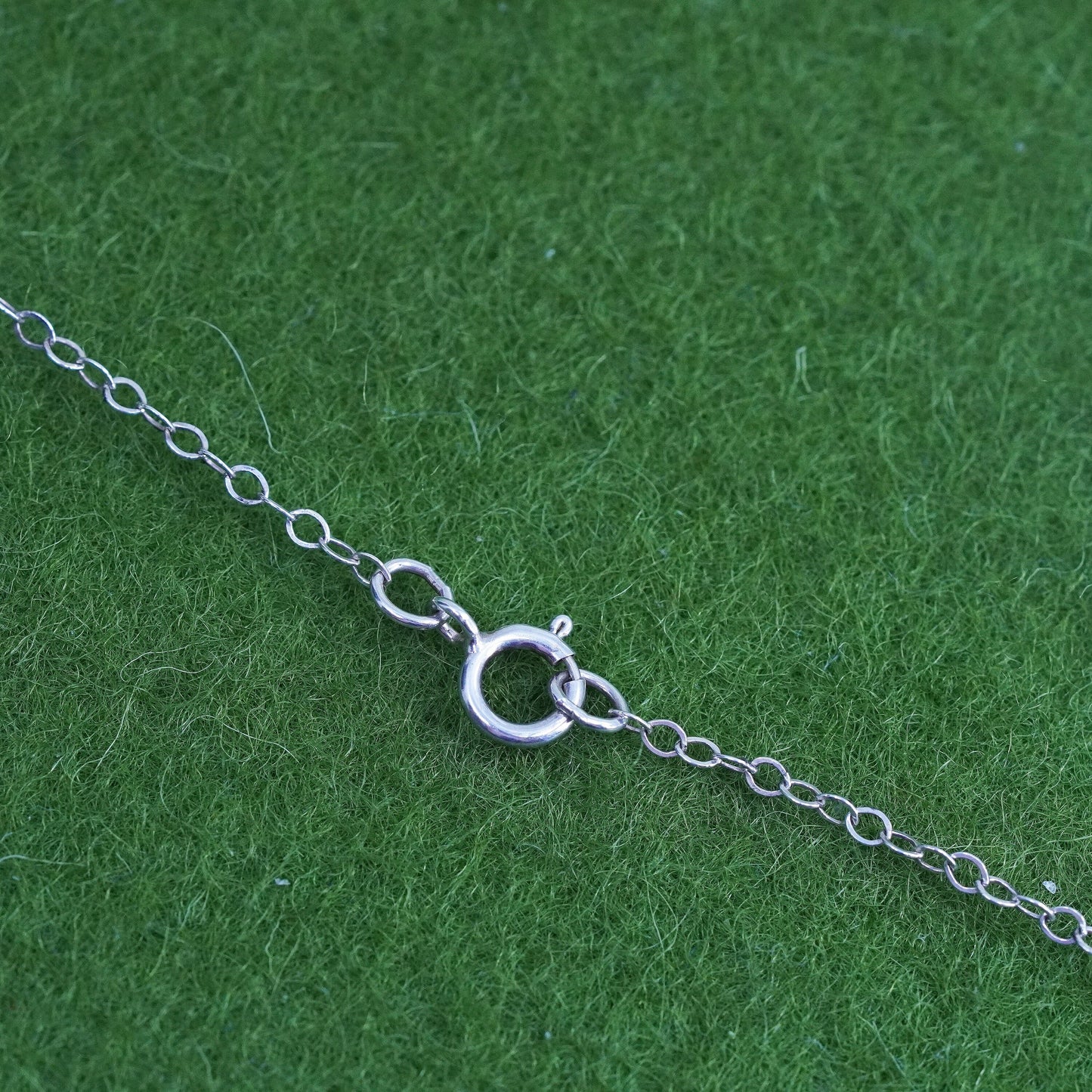 16” 1mm, Vintage Italian sterling 925 silver flatten circle chain, necklace