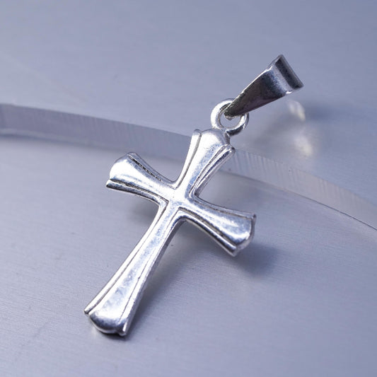 Vintage sterling 925 silver handmade cross charm pendant