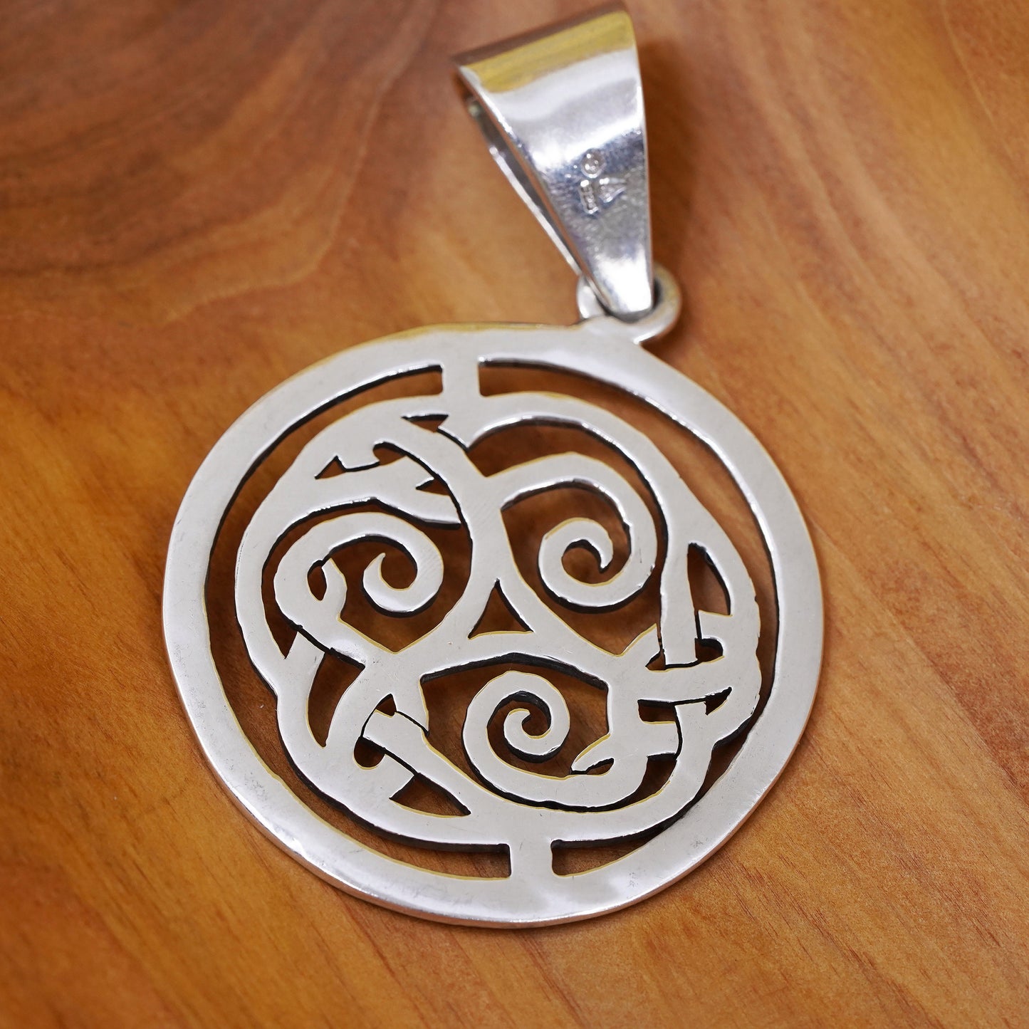 Silpada Sterling 925 Silver Celtic Pendant Retired, Large Round Cutout circle