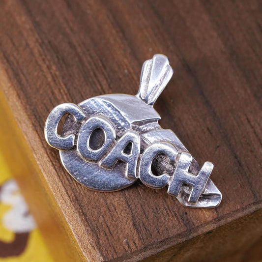 Vintage Sterling silver handmade pendant, 925 coach charm