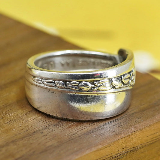 Size 10, vintage Sterling 925 silver handmade band, Sterling spoon ring