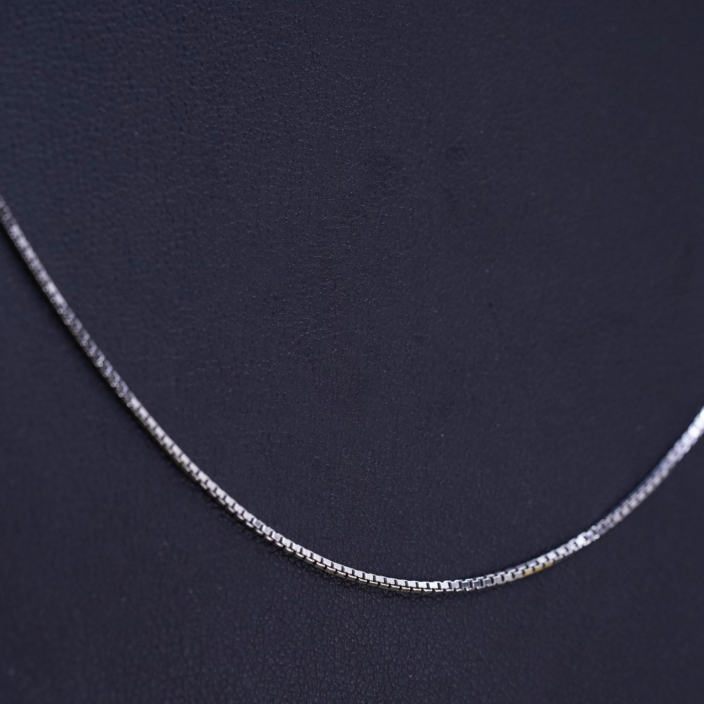 20”, 1mm, vintage Italy Sterling silver box chain, Italy 925 necklace