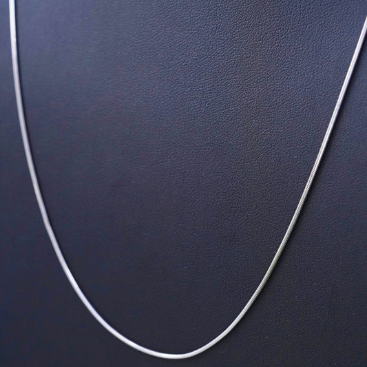 24", 1mm, Vintage sterling silver snake chain, Italy 925 necklace