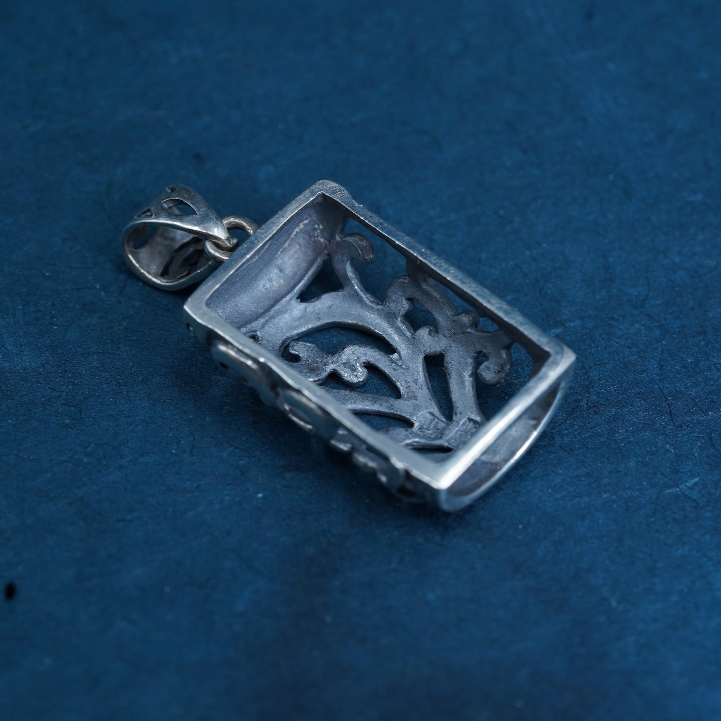 Vintage Sterling silver handmade pendant, 925 filigree bali pendant