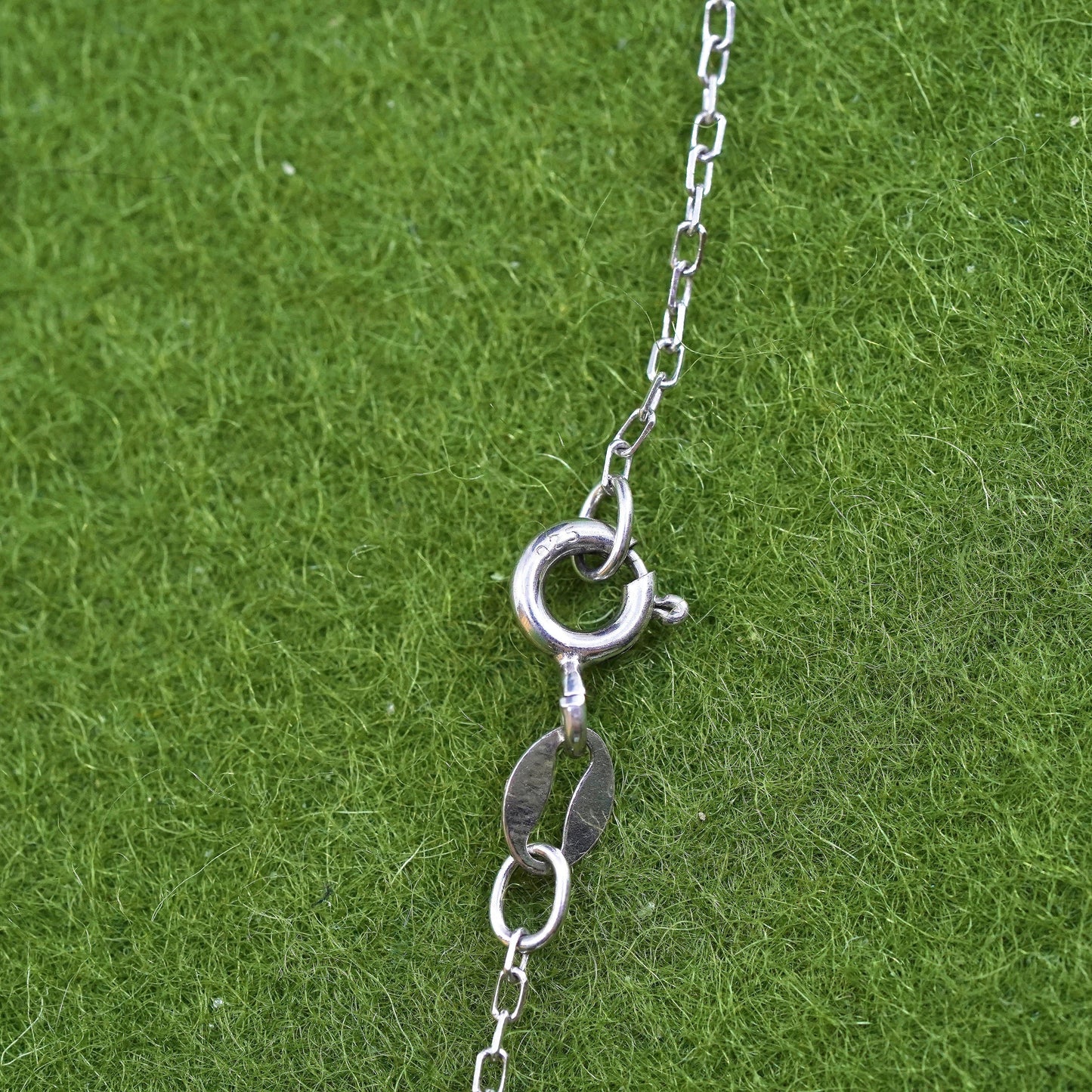 18” 1mm, vintage Sterling silver necklace, 925 elongated chain