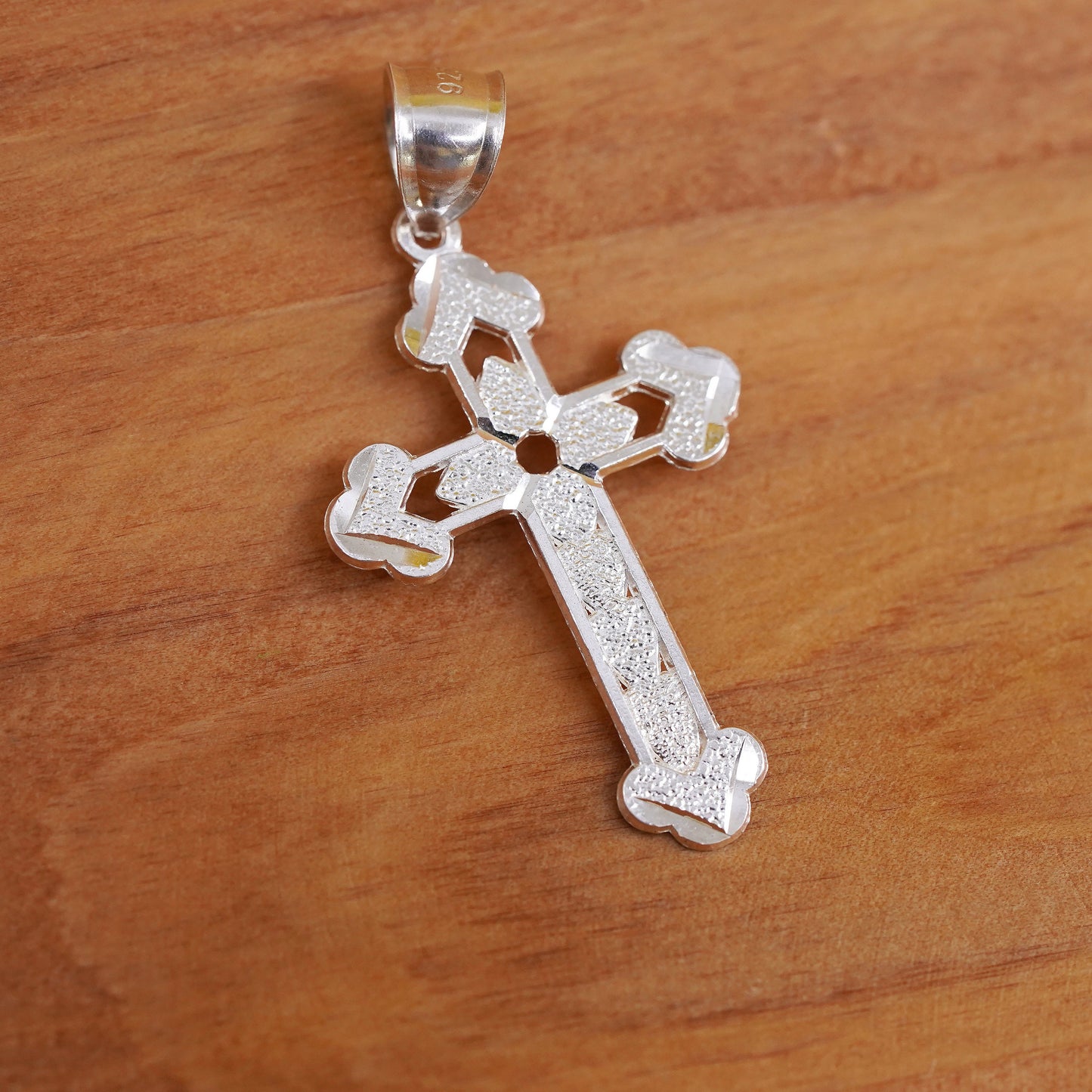 Vintage Sterling silver handmade pendant, 925 cross