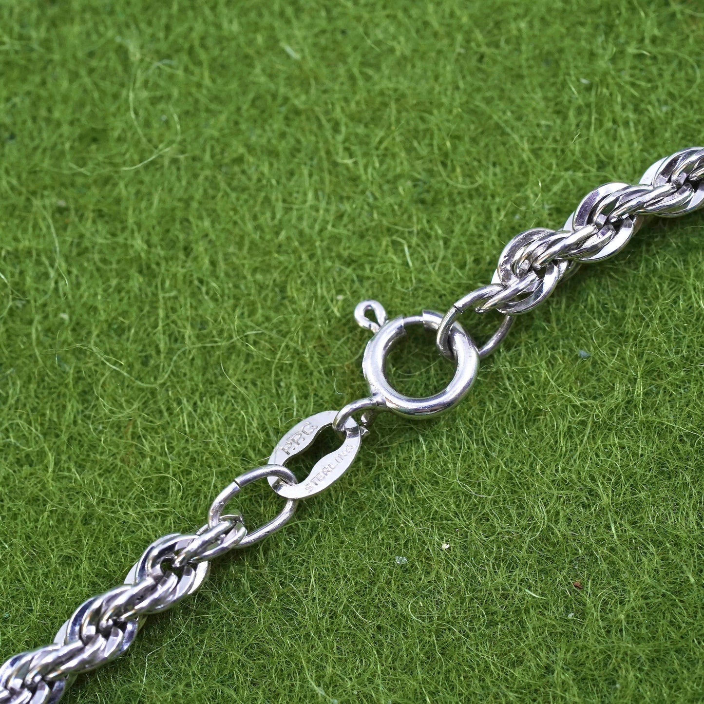 20”, 3mm, vintage Sterling silver necklace, 925 rope chain