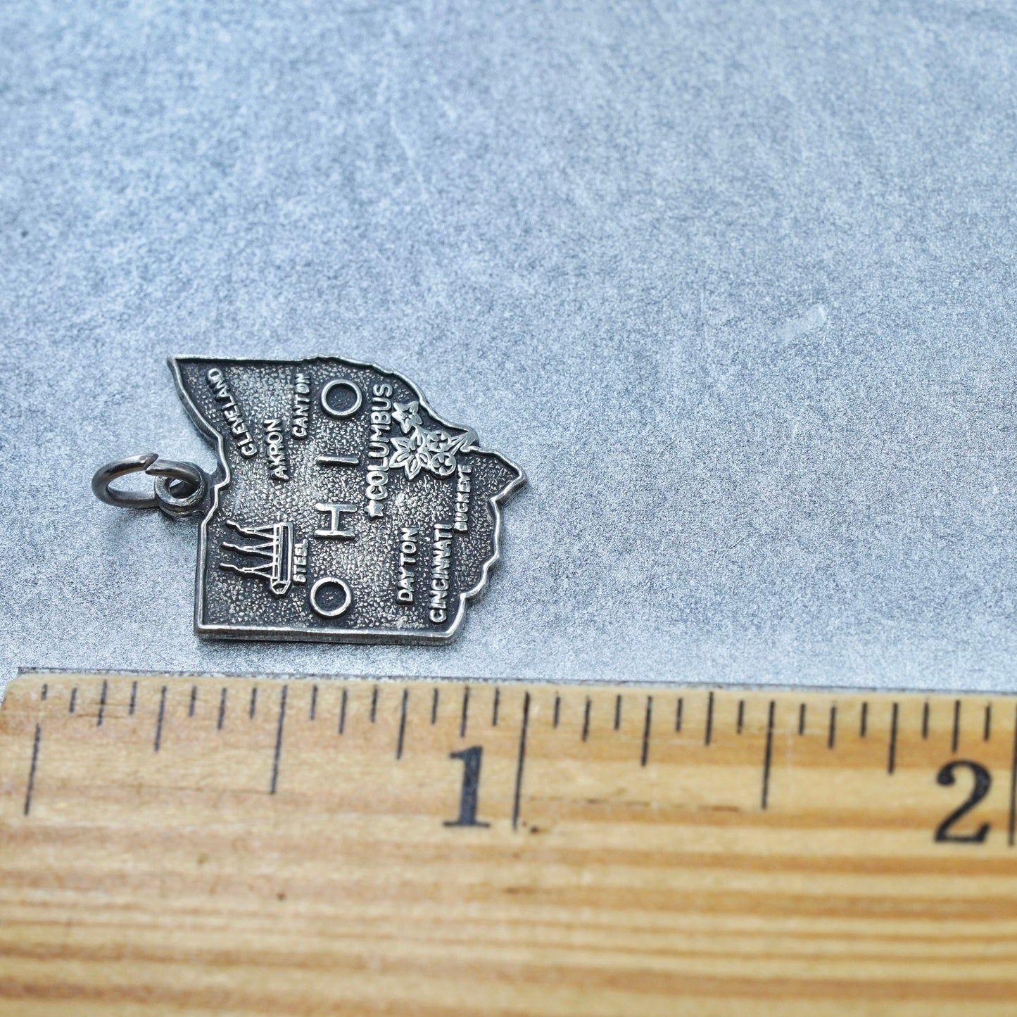 Antique Sterling 925 silver charm, initial monogram “F”