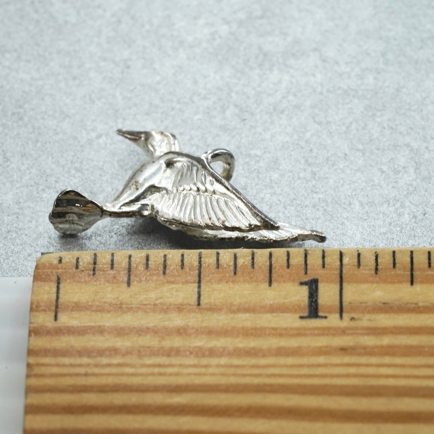 Vintage Sterling silver 925 handmade bird pendant, hummingbird bird charm