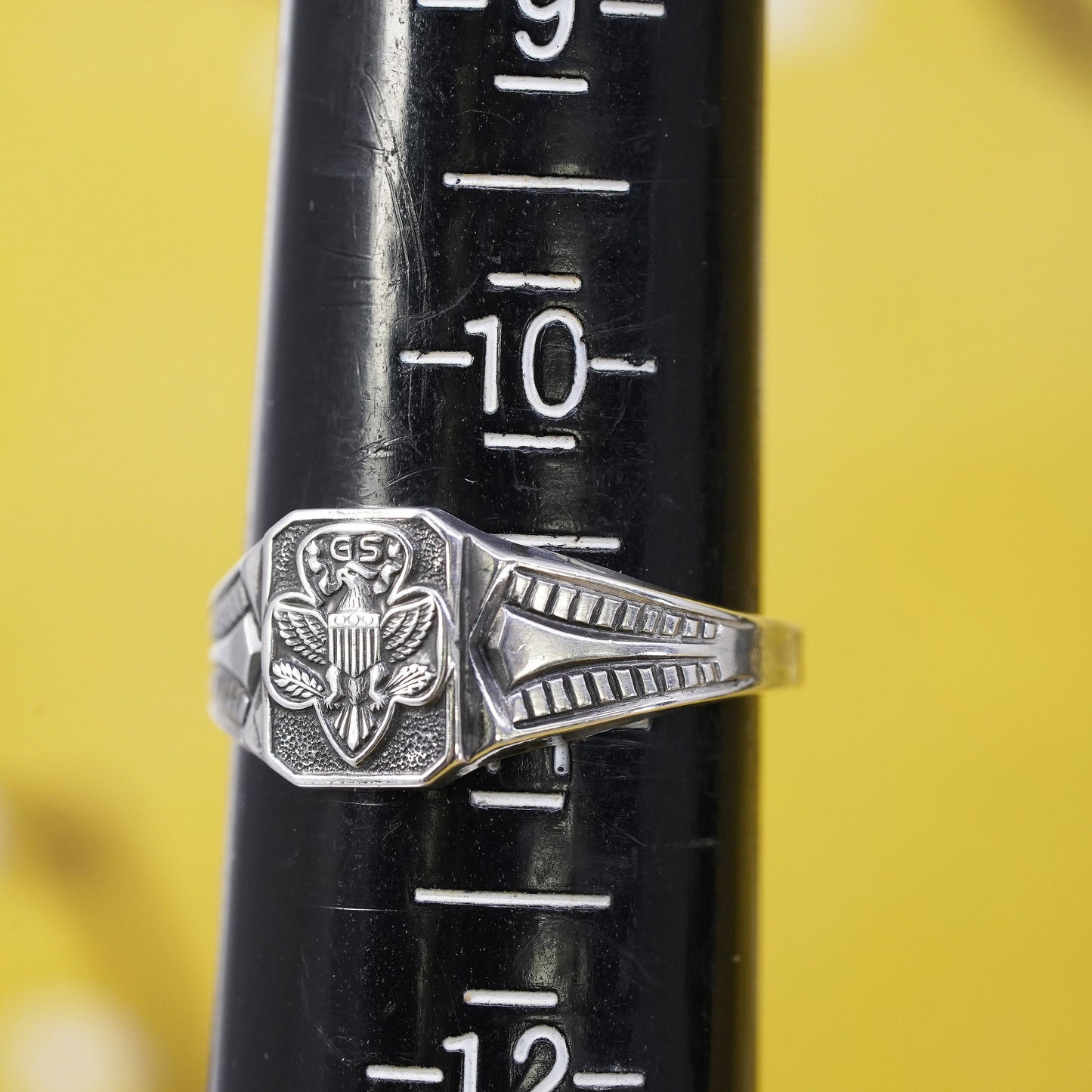 Size adjustable, Vintage 1950 Girl Scout Ring Sterling Silver band