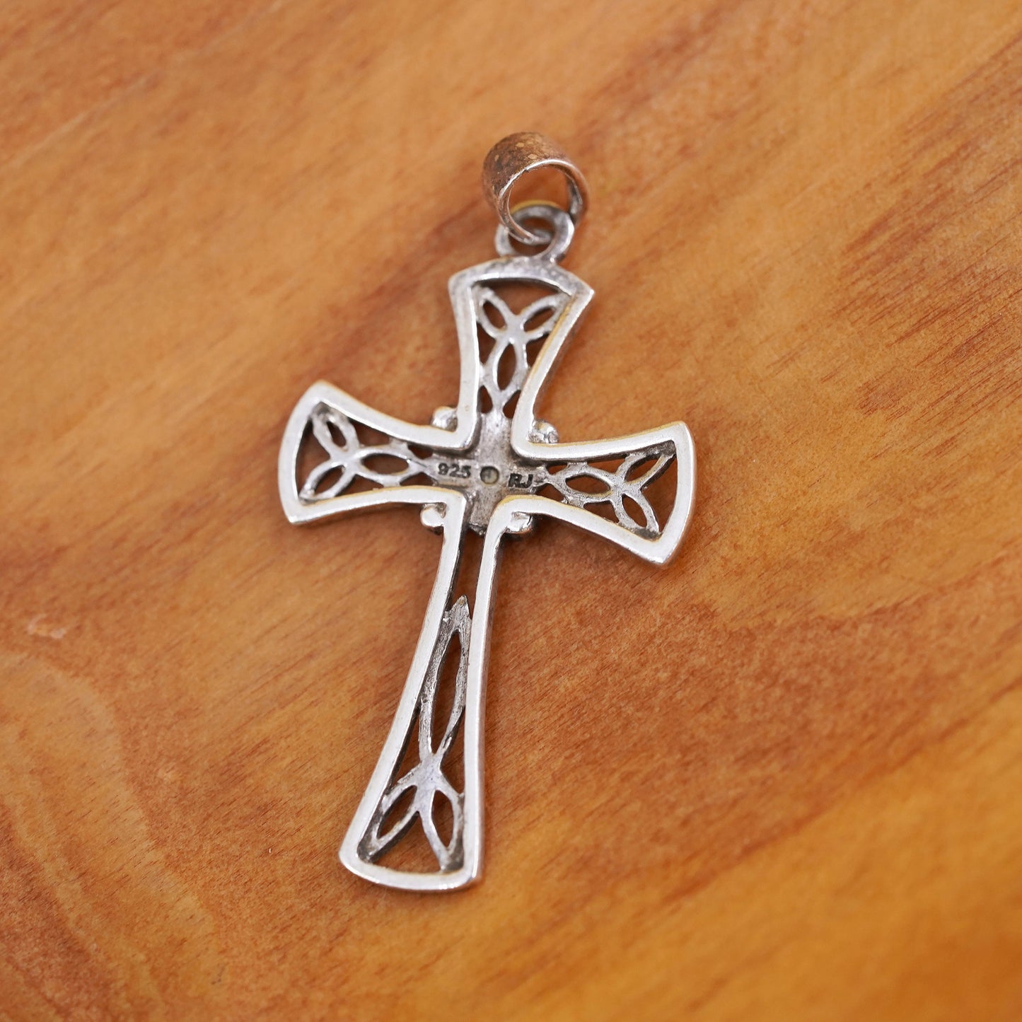 Vintage Sterling silver handmade pendant, 925 filigree cross