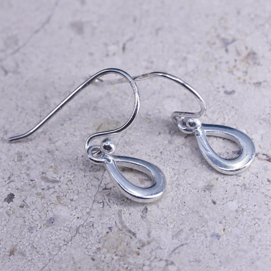 Sterling silver Handmade earrings, 925 silver teardrop Dangles