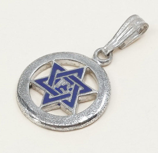 VTG Sterling silver star pendant, 925 silver hexagram charm, stamped sterling