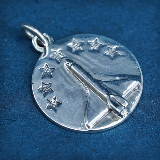 silver tone 2014 spacecoast tag charm pendant