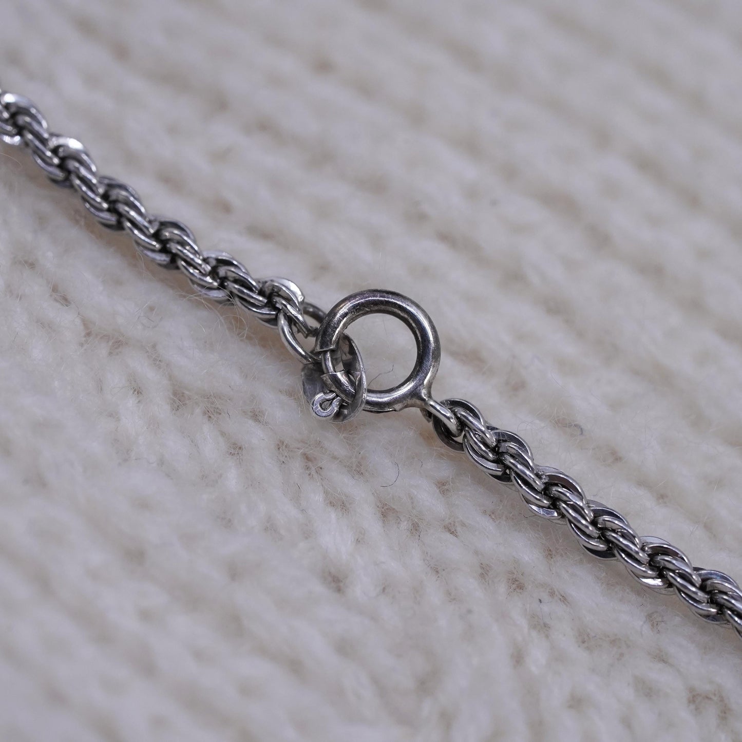 20”, 3mm, vintage Sterling silver necklace, 925 diamond rope chain