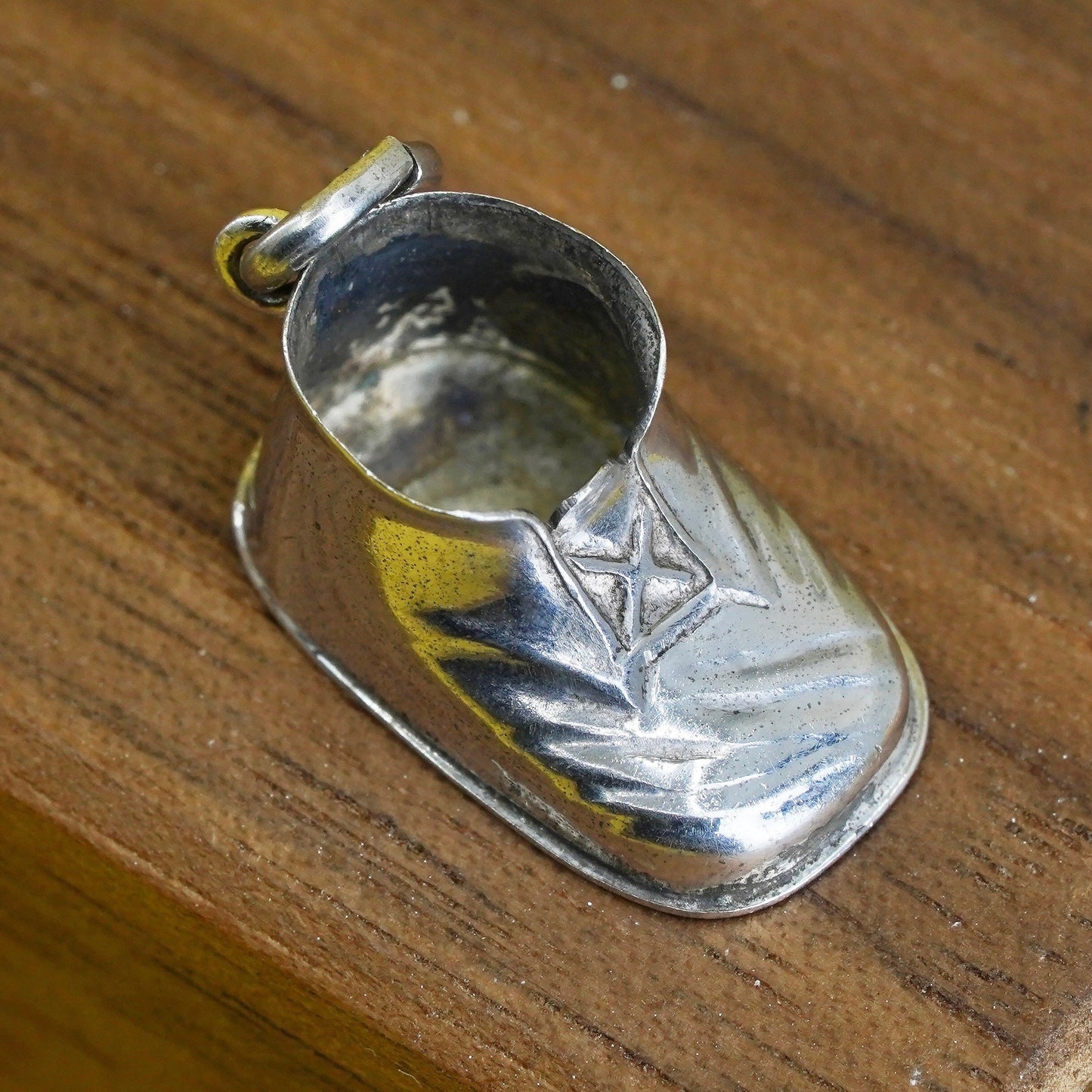 Vintage Sterling silver handmade pendant, 925 baby shoes charm