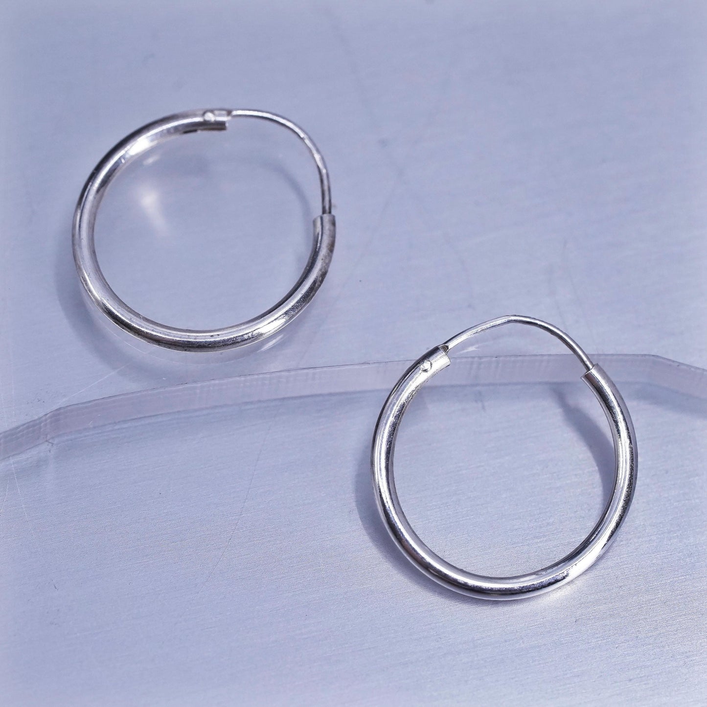 0.75”, vintage Sterling silver handmade earrings, 925 hoops