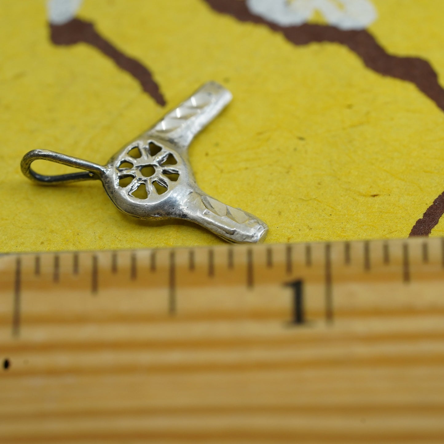 Vintage sterling silver 925 handmade charm, hair dryer pendant