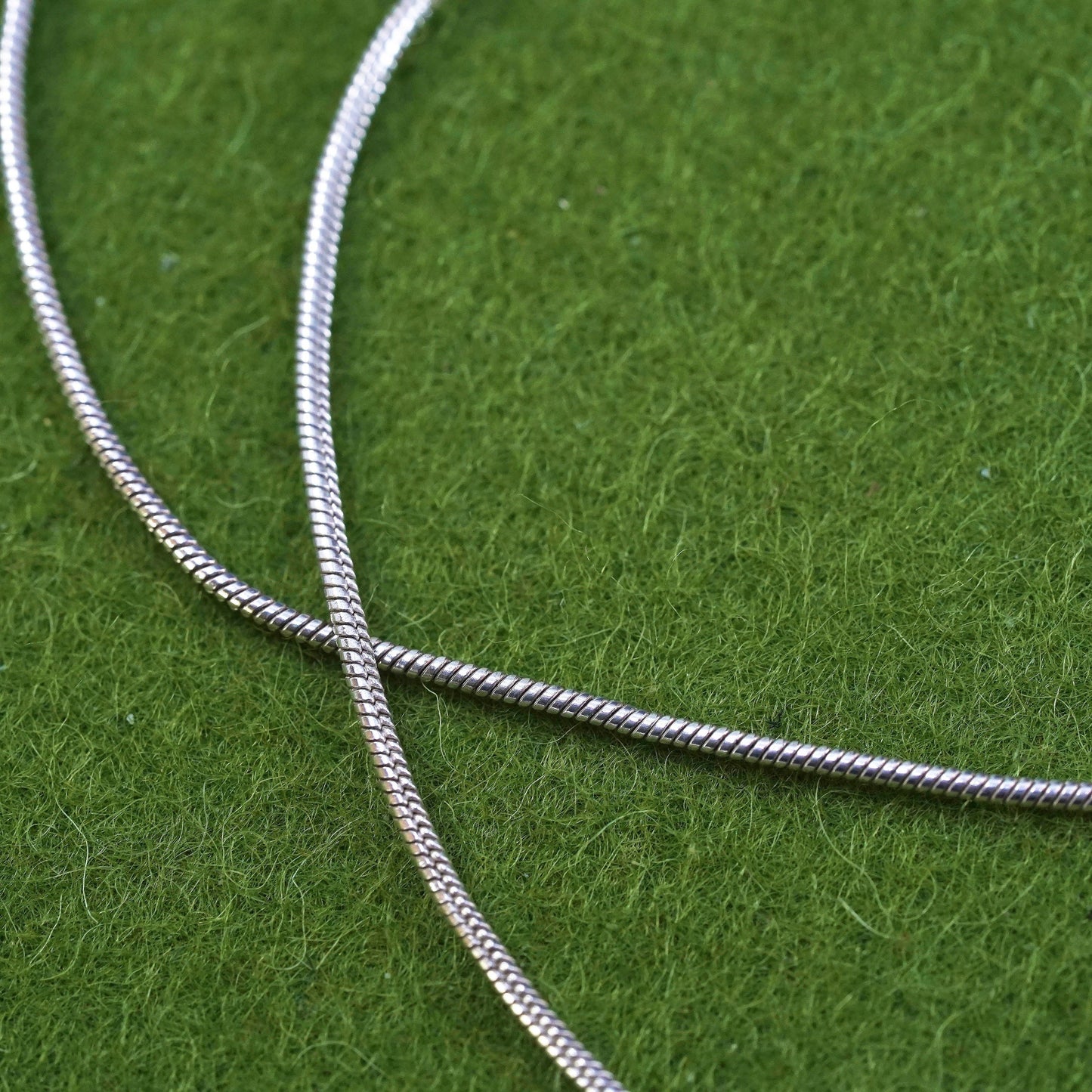 24", 1mm, Vintage sterling silver snake chain, Italy 925 necklace