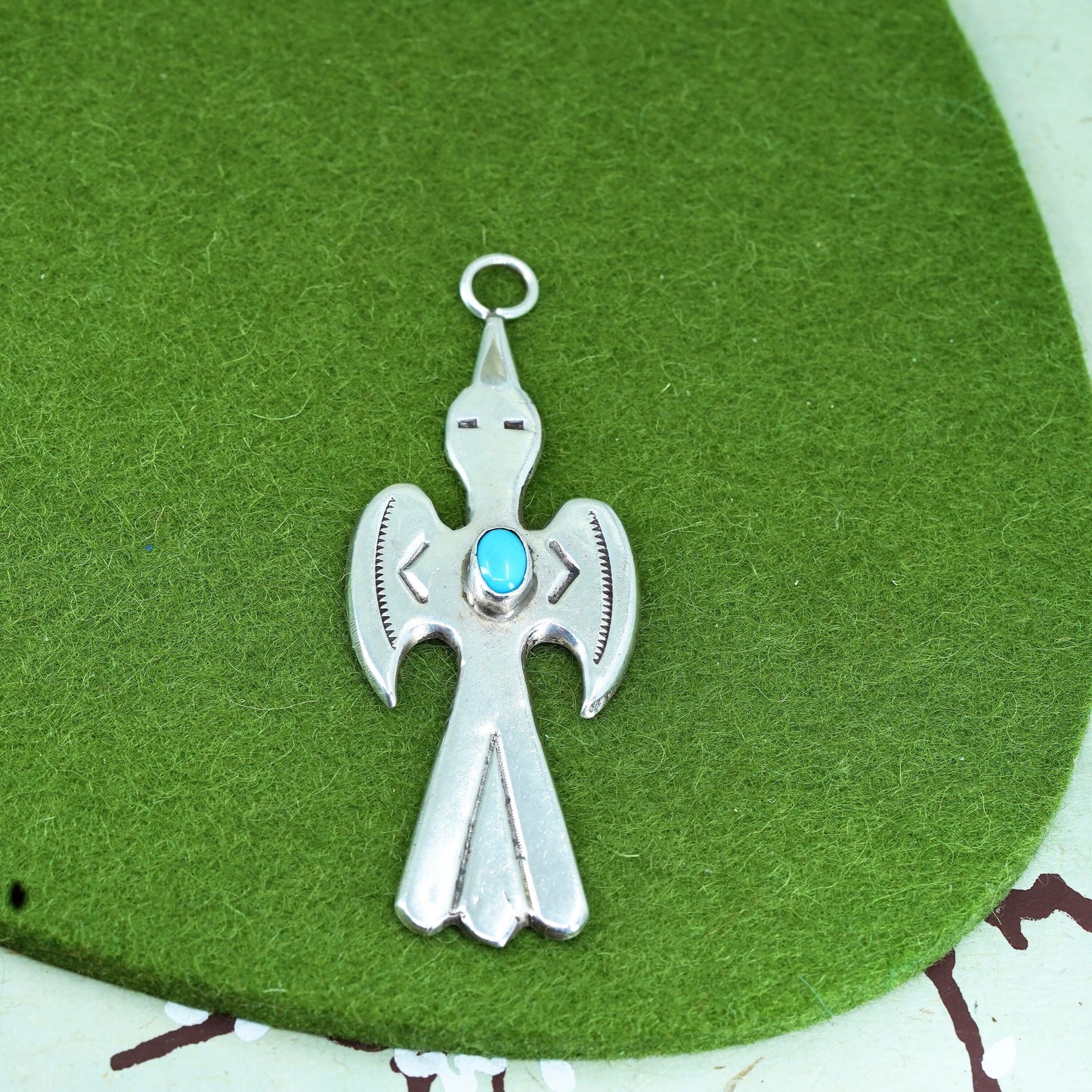 Native American Arnold Sterling silver 925 thunderbird pendant turquoise