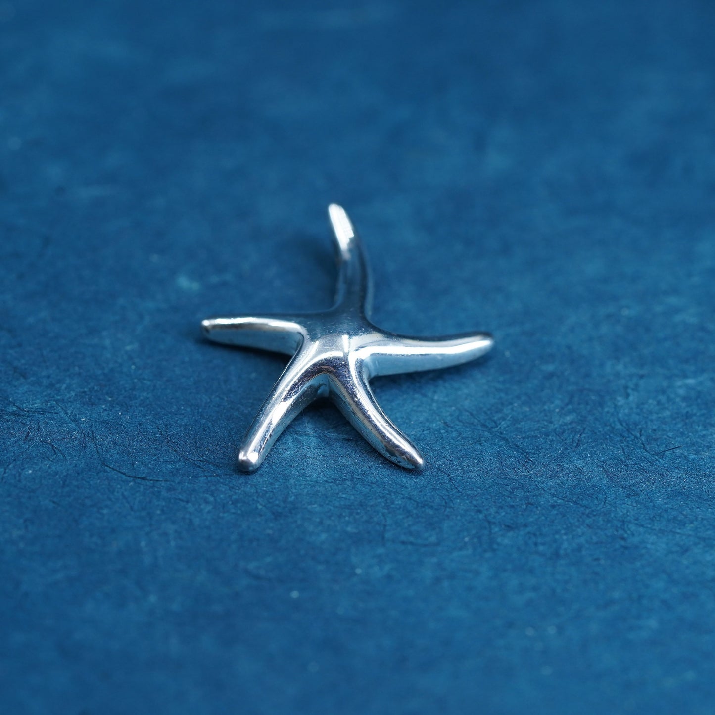 Vintage Sterling silver handmade pendant, 925 starfish tag charm