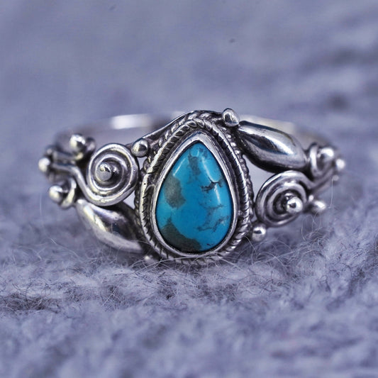 Size 7.5, vintage Sterling silver ring turquoise, Native American, southwestern