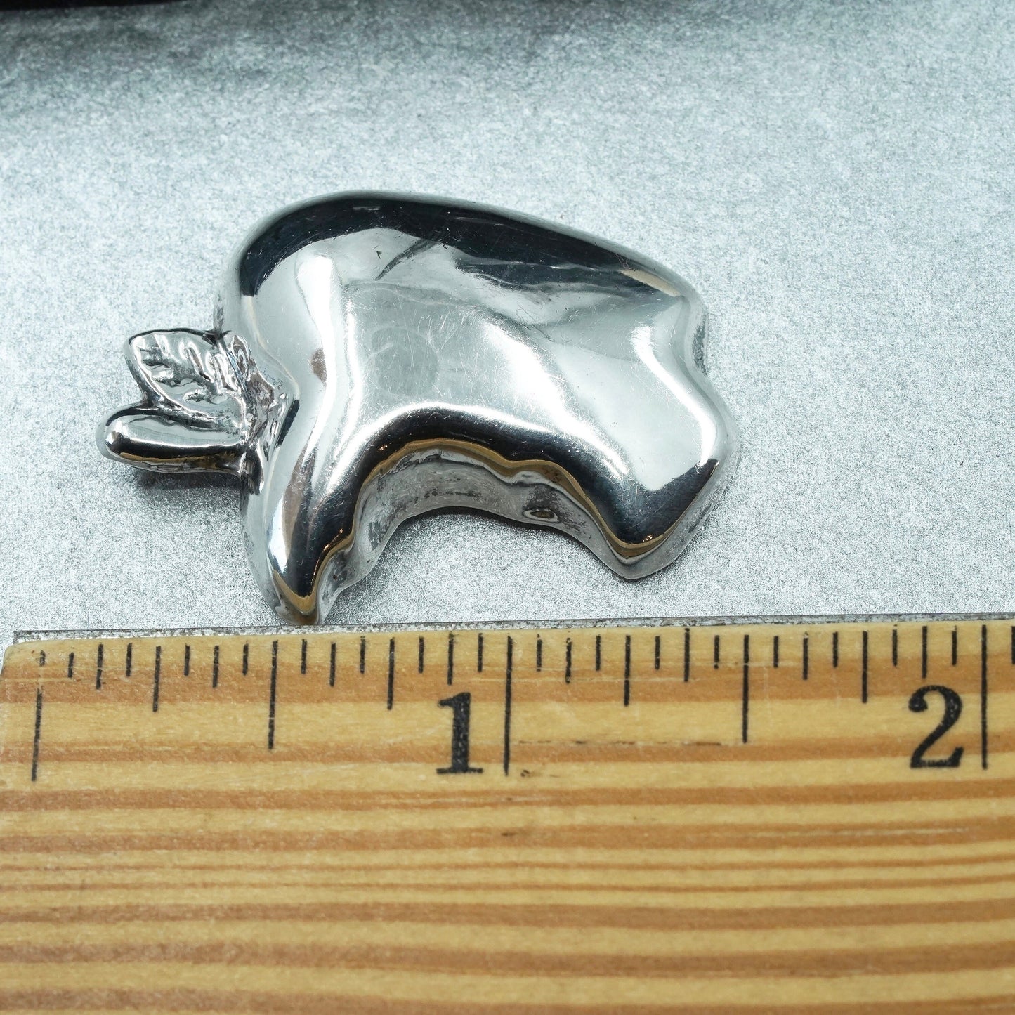 vintage Sterling 925 silver apple bite charm pendant