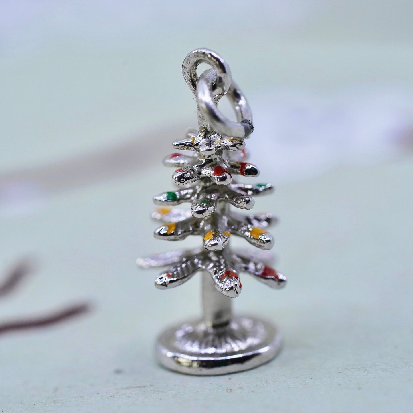 Vintage sterling silver pendant, 925 silver tree charm