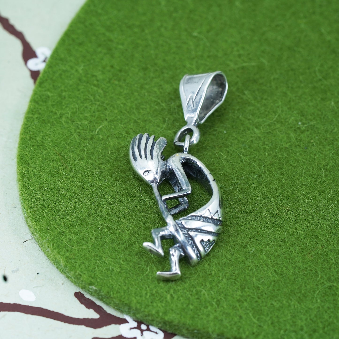 Vintage Native American Sterling silver Handmade pendant, 925 kokopelli