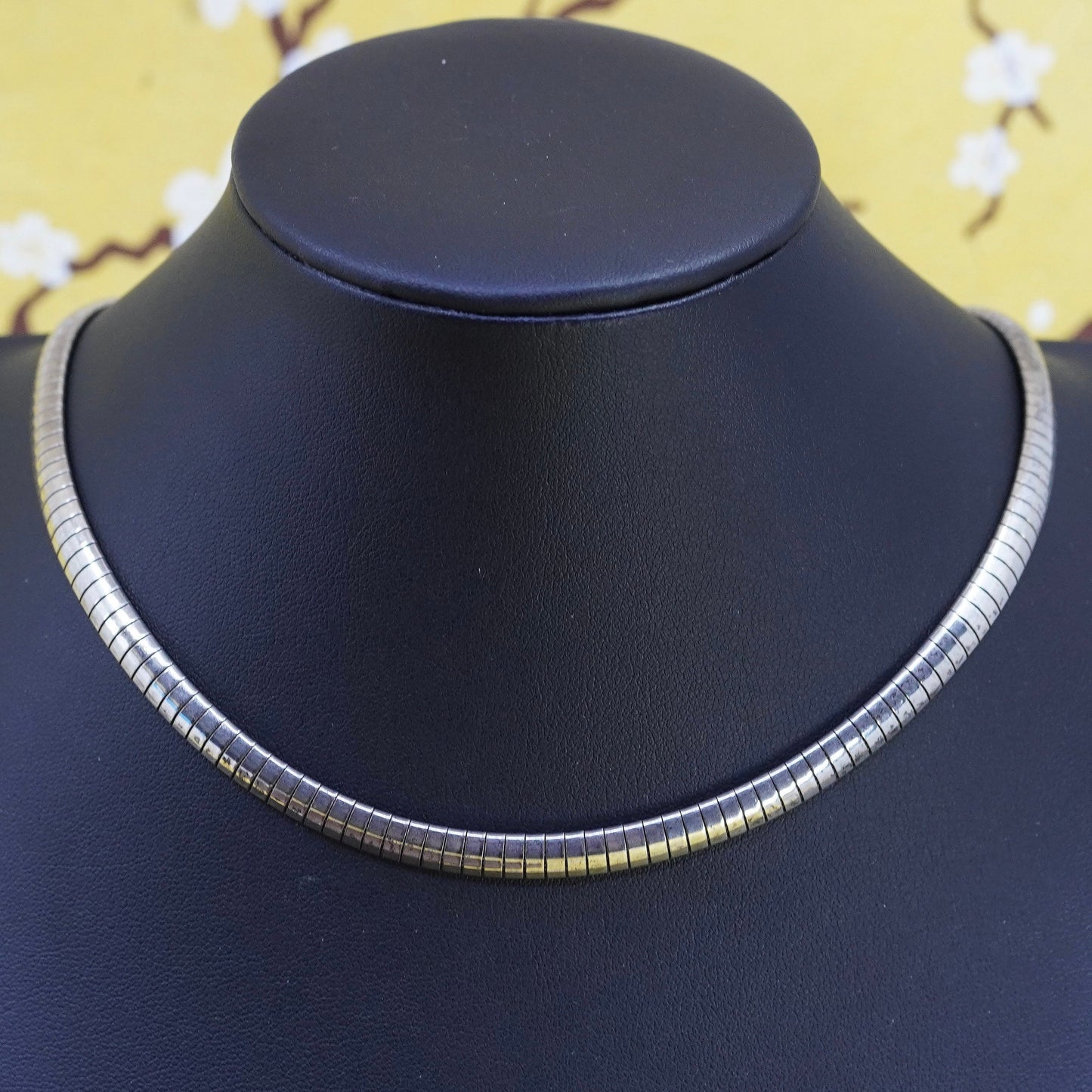 16” 6mm, vintage Sterling silver omega chain, Italy 925 necklace